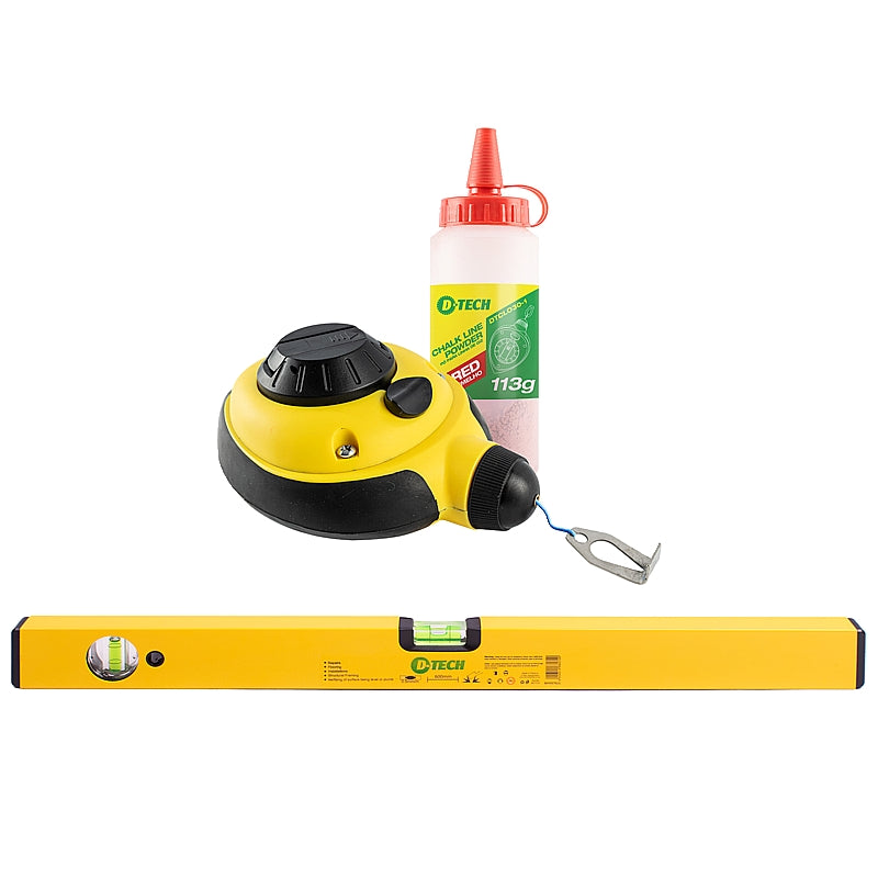 D-Tech 3Pc Chalk Line Reel Set | DTKIT002