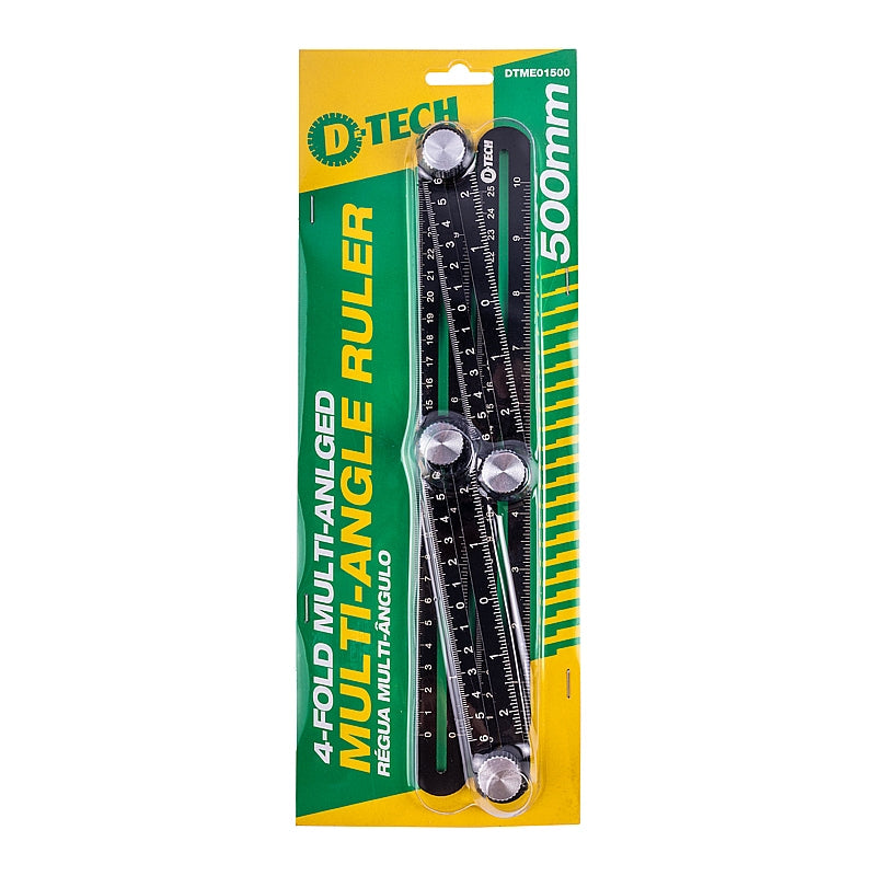 D-Tech 4-Fold Multi-Angled Ruler, 500mm | DTME01500