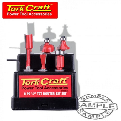 TorkCraft 6 Piece Router Bit Sets 1/4&#8243; Shank
