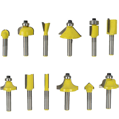 TorkCraft 12 Piece Router Bit Set, ¼″ Shank, Aluminium/Glass Case | DY012B AG