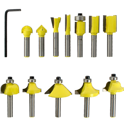 Tork Craft 12 Piece Router Bit Set, 1/4" Shank | DY012B PL