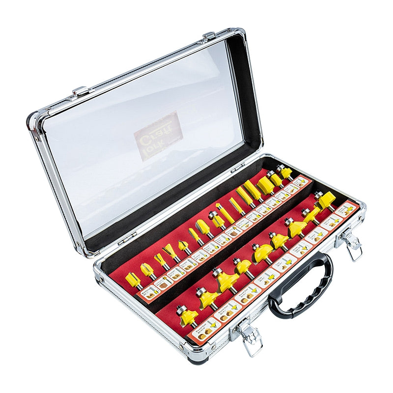Tork Craft 24 Piece Router Bit Set, 1/4″ Shank, Aluminium Case | DY024A AL