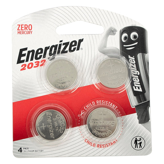 Energizer 4/Pk 3V Lithium Coin Batteries, CR2032 | E000013800