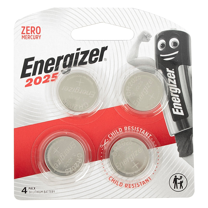 Energizer 4/Pk 3V Lithium Coin Batteries, CR2025 | E000041800