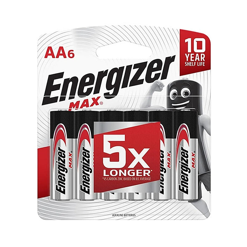 Energizer 6/Pk MAX 1.5V Alkaline AA Batteries | E300162101