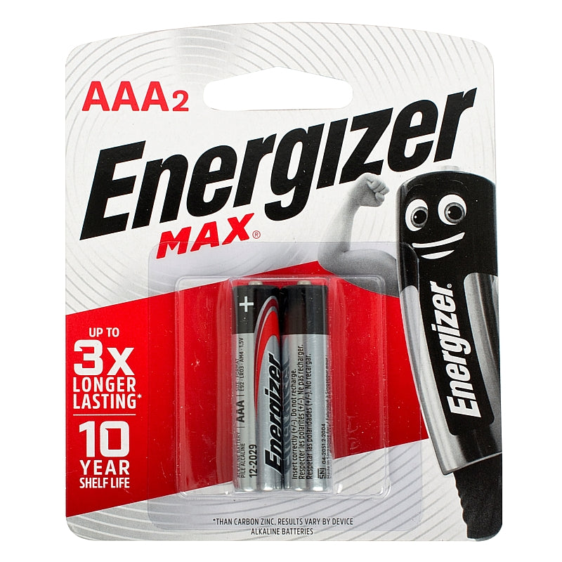 Energizer 2/Pk MAX 1.5V Alkaline AAA Batteries | E300577401