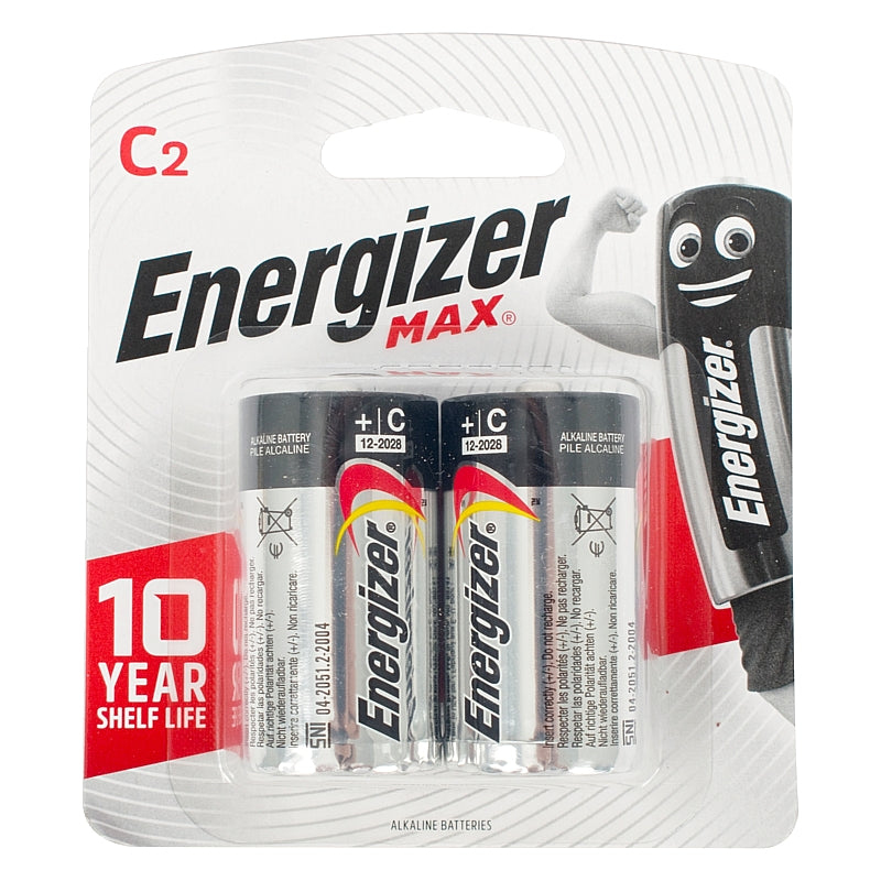 Energizer 2/Pk MAX 1.5V Alkaline C Batteries | E300688801