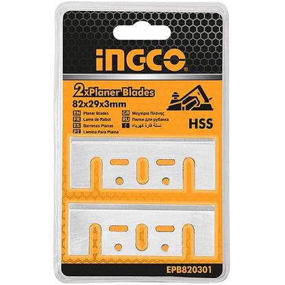Ingco 2Pc HSS Planer Blades 82 x 29 x 3.0mm | EPB820301
