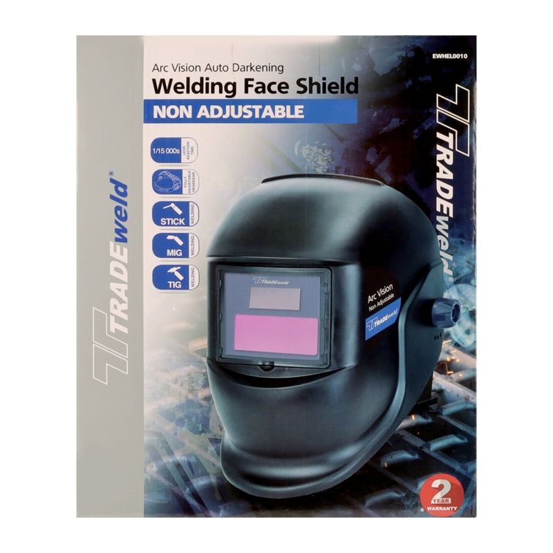 TRADEweld Arc Vision Welding Helmet, Non-Adjustable, Auto Darkening | EWHEL0010