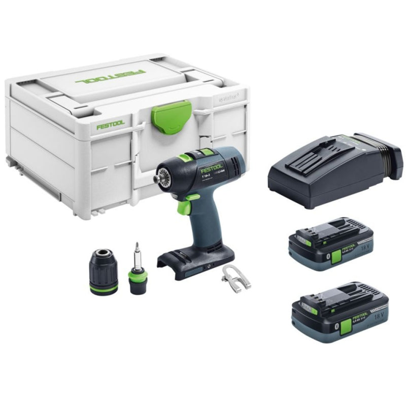 FESTOOL CORDLESS DRILL T18 18+3 HPC 4.0 I-PLUS + Dowel Set + Pica Big Dry Marker with Refill Set