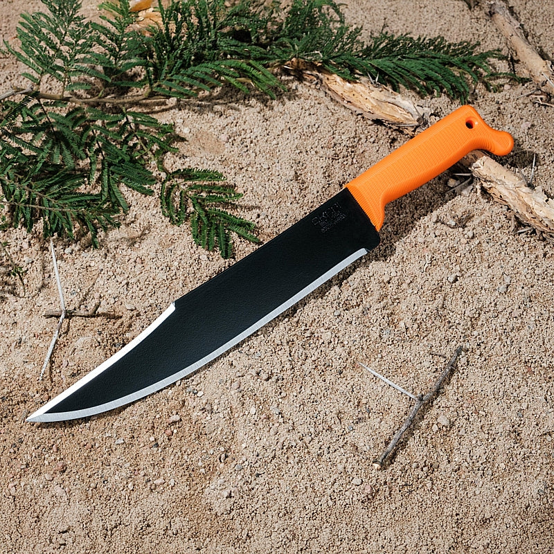 Okapi Bowie Machete with Sheath, Orange Handle | FG02102