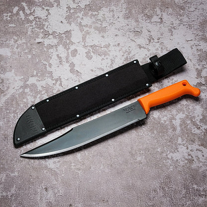 Okapi Bowie Machete with Sheath, Orange Handle | FG02102