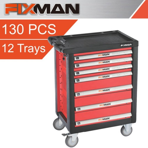 Fixman 130Pc 7-Drawer Roller Cabinet Tool Kit | FIX F1RP7-1