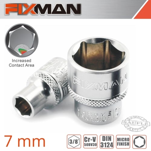 Fixman 3/8" Drive HEX Socket, 7mm | FIX H0219M