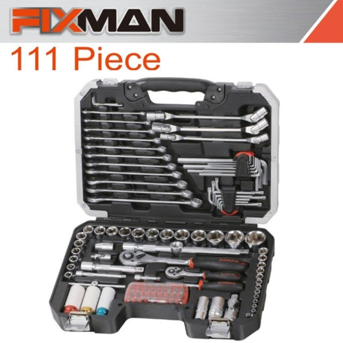 Fixman 111Pc 1/4" & 1/2" Drive Socket Tool Set | FIX OMCBT111