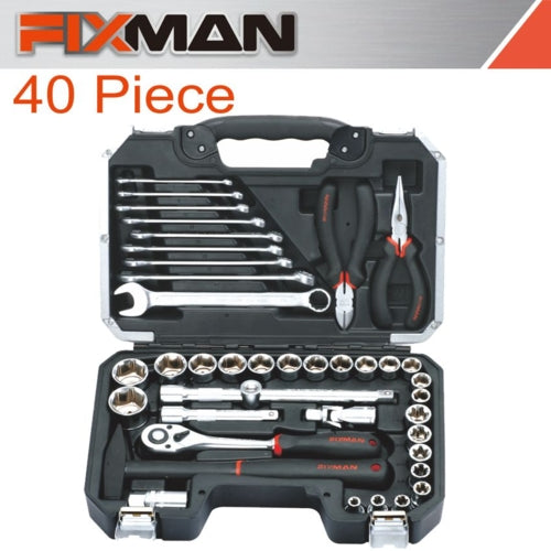 Fixman 40Pc 1/2" Drive Socket & General Tool Kit | FIX OMCBT40