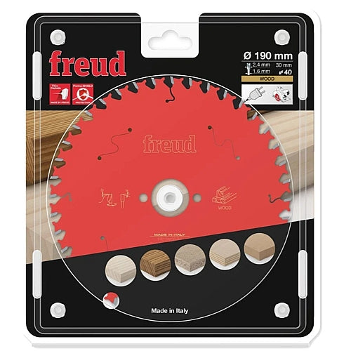 Freud Wood Saw Blade Ø190 MM X B30 MM X 2.4/1.6 MM - 40T | FR13W007H