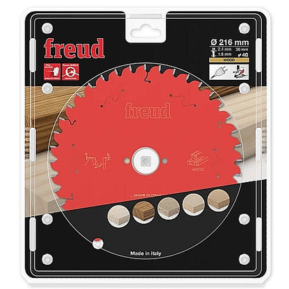 Freud Wood Saw Blade Ø216 MM X B30 MM X 2.4/1.8 MM - 40T | FR16W002M