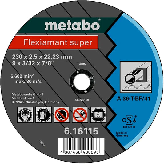 Metabo Flexiamant Super Steel Cutting Disc, 230x2.5x22.23mm (TF 41) | 616115000