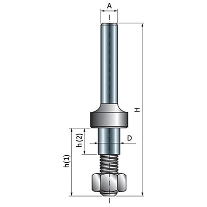 Freud Slotting Cutter Arbor, D-8.2mm x h-25.4mm x H-60.3mm x C-12mm x A-1/2" SH | 60-10250P