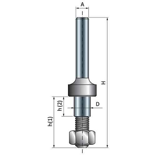 Freud Slotting Cutter Arbor, D-8.2mm x h-25.4mm x H-60.3mm x C-12mm x A-1/4" SH | 60-10025P