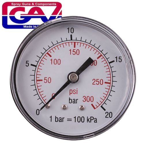 Pressure gauge 0-20bar1/4rear 63mm d6314r20(GAV M63R)