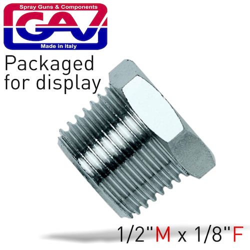 Taper reducer bush 1/2 x 1/8 m/f packaged(GAV1217-3P)