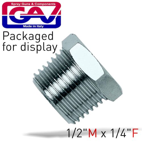 Taper reducer bush 1/2 x 1/4 m/f packaged(GAV1217-5P)
