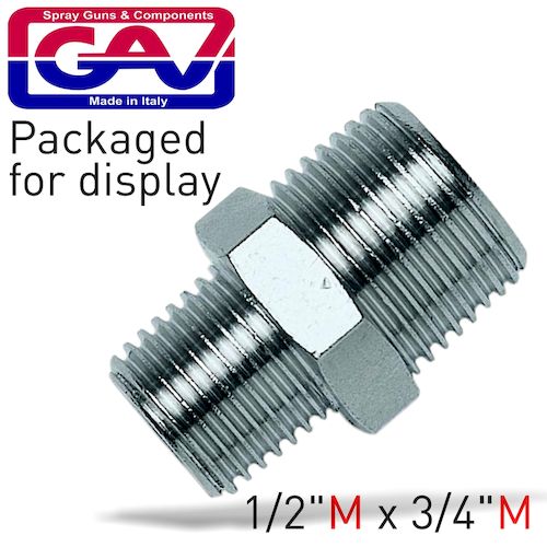 Taper reducer nipple 1/2'x3/4'mm packaged(GAV1220-6P)