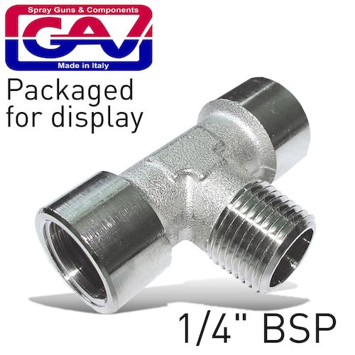 T connector 1/4'ffm packaged(GAV1252-2P)