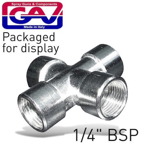 4 way connector 1/4'ffff packaged(GAV1254-2P)