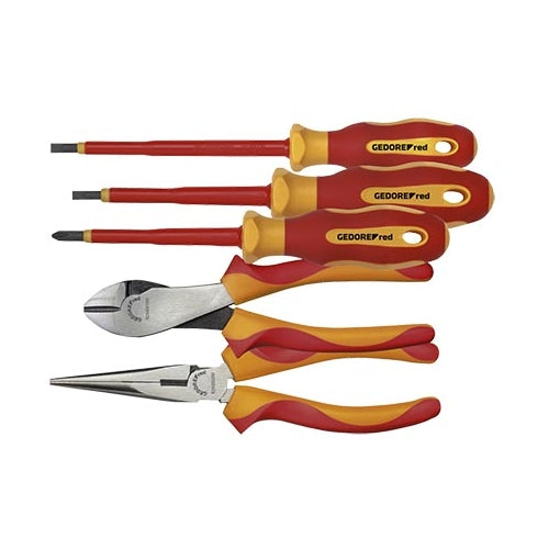 Toolset Ged Red Vde 2X Plier Ph+Sl 5Pce