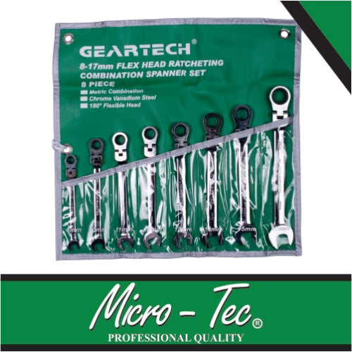Micro-Tec Wrench Ratchet Flex 8-17mm Set | GLFS0008
