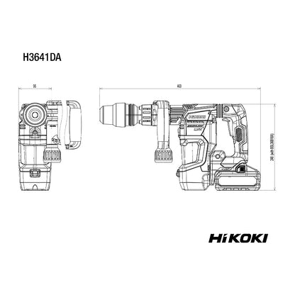 HiKOKI MULTI VOLT (36V) Cordless BL SDS-Max Demolition Hammer Drill 6.8j (Bare Tool) | H3641DAW2Z