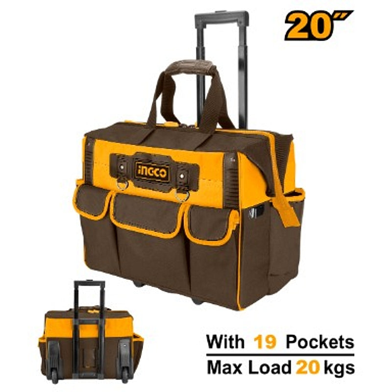 Ingco Rolling Rigid Tool Bag, L45 x W28 x H36cm | HRRTB2015