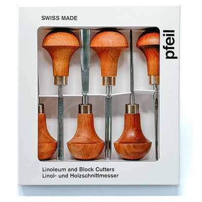 pfeil 6 Piece Palm Linoleum and Block Cutters | LS B