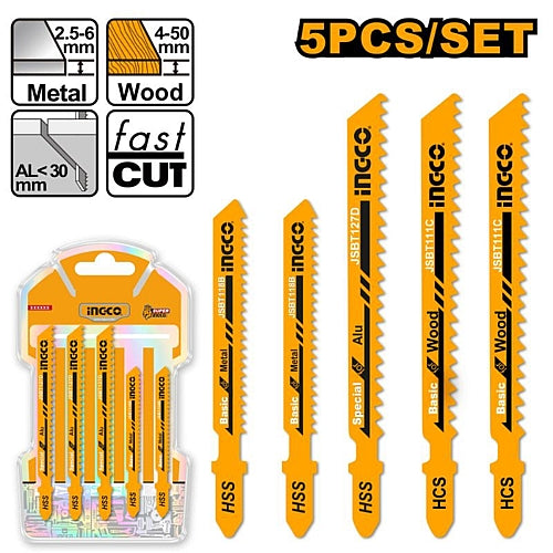 Ingco 5Pc Jigsaw Blade Set | AKJ0051