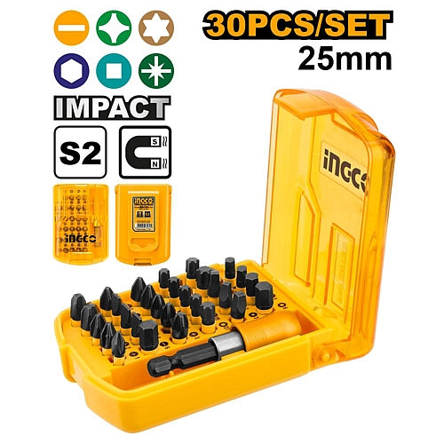 Ingco 30Pc 25mm Impact Screwdriver Bits Set | AKSD68303