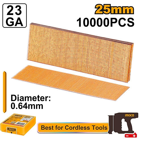 Ingco 1000Pc 25mm Headless Pins, 23 Gauge | ANA06825