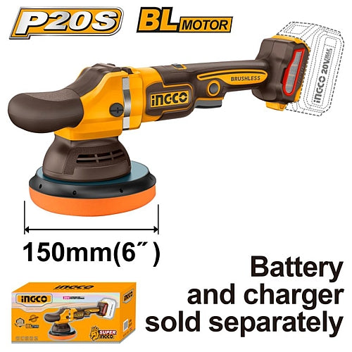 Ingco 20V Cordless Brushless Polisher 150mm (Solo Unit) | APLI2015