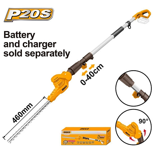 Ingco 20V Cordless Pole Hedge Trimmer (Solo Unit) | CPHT201601