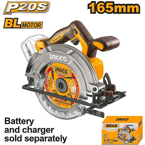 Ingco 20V Cordless Brushless Circular Saw 165mm (Solo Unit) | CSLI1652