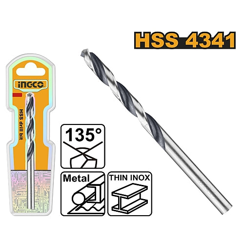 Ingco 1Pk HSS Drill Bit, 4mm (4341) | DBT1200404