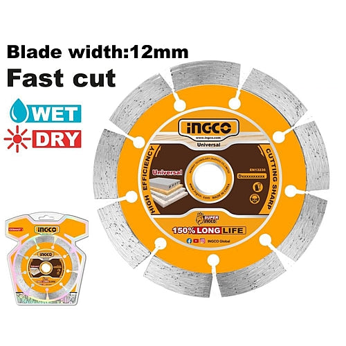 Ingco Wet/Dry Diamond Disc, 115 (4-1/2") x 22.2mm | DMD0111513