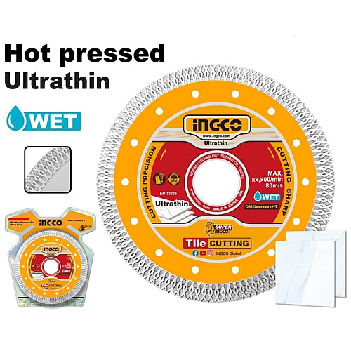 Ingco Ultra-Thin Wet Diamond Disc, 230 (9") x 22.2mm (Mesh Rim) | DMD082301HT