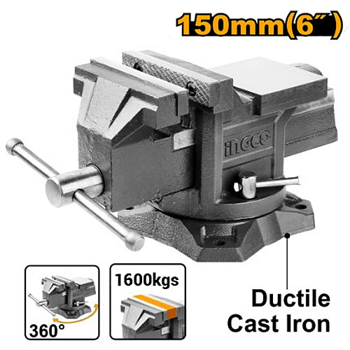 Ingco Swivel Base Bench Vice 150mm (6") | HBV086