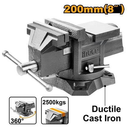 Ingco Swivel Base Bench Vice 200mm (8") | HBV088