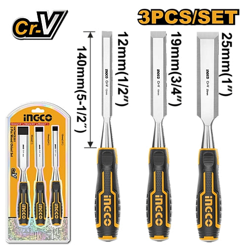 Ingco 3Pc Wood Chisel Set | HKTWCS301