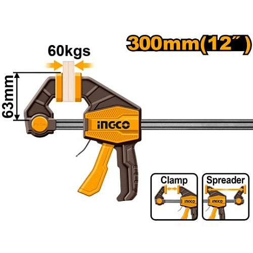 Ingco Quick Bar Clamp 63 x 300mm | HQBC01602