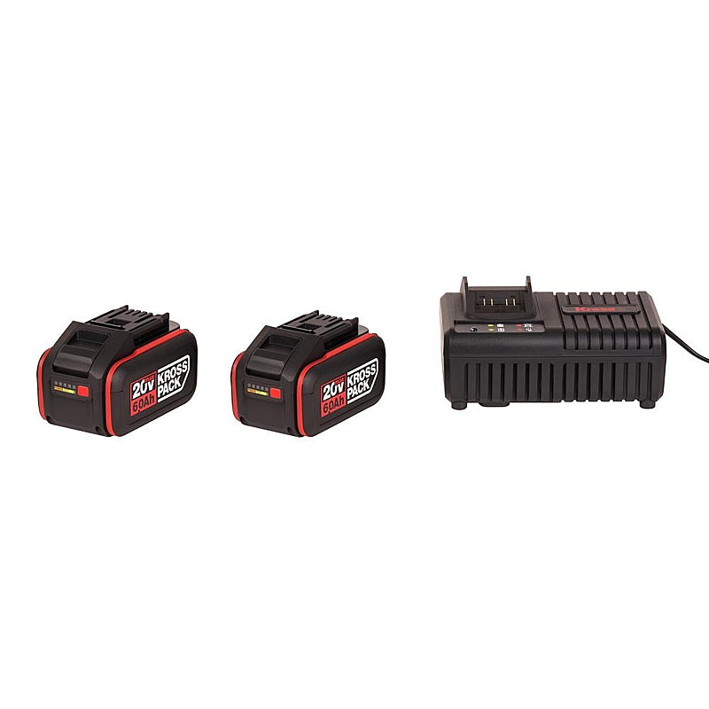 Kress 20V 6A Rapid Charger & 2 x 6.0Ah Li-Ion KROSSPACK Batt. Pk. | KAD22